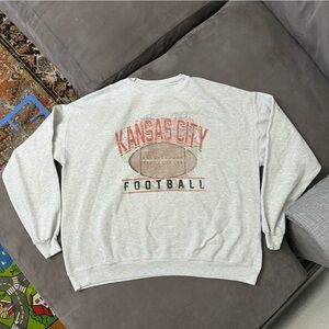 Retro Kansas City Football Crewneck Sweatshirt Chiefs Size XXL Distressed Faded